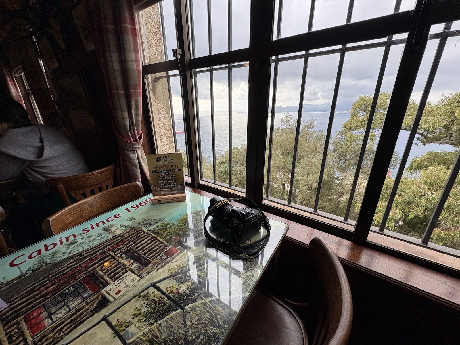 Window table looking out over the Strait of Gibraltar